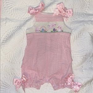 Baby Girl Bunny/Easter Seersucker Outfit